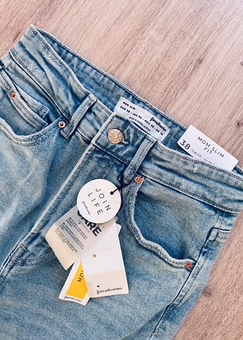 Stradivarius Mavi Kadın Denim Pantolon - Görsel 6