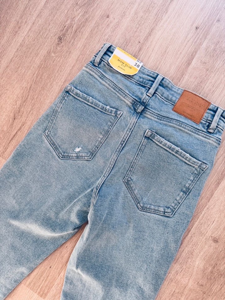 Stradivarius Mavi Kadın Denim Pantolon - Görsel 5