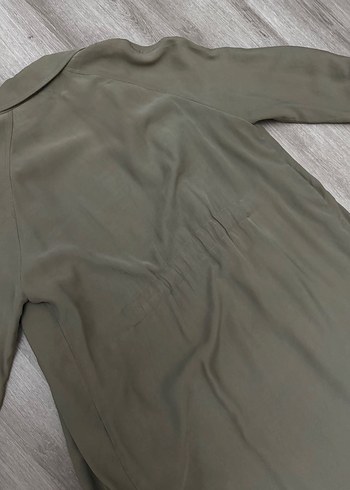 ZARA Haki  Uzun Kadın Trençkot Düğmeli - Görsel 5