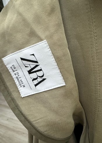 ZARA Haki  Uzun Kadın Trençkot Düğmeli - Görsel 7