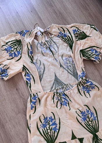 ZARA Bej Çiçek Desenli Uzun Bohem Elbise - Görsel 6