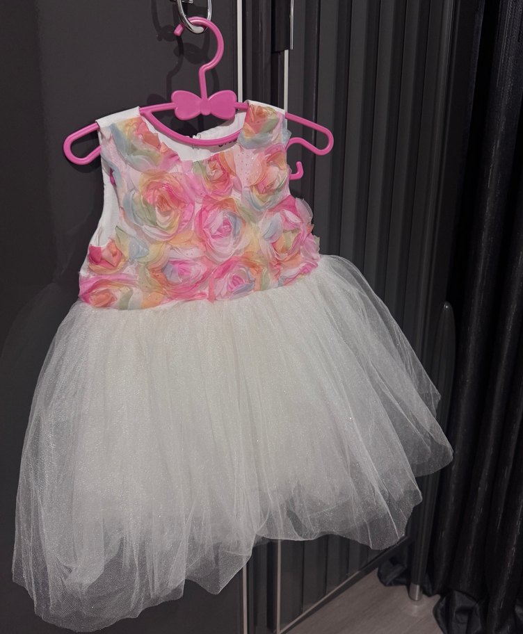 Kız Çocuk Çiçekli Fırfırlı Elbise - Görsel 3