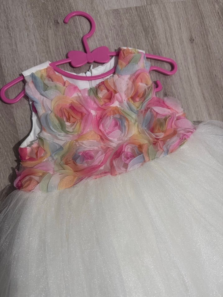 Kız Çocuk Çiçekli Fırfırlı Elbise - Görsel 2