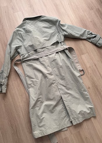 Mavi  Uzun Kadın Trençkot Kemerli - Görsel 7