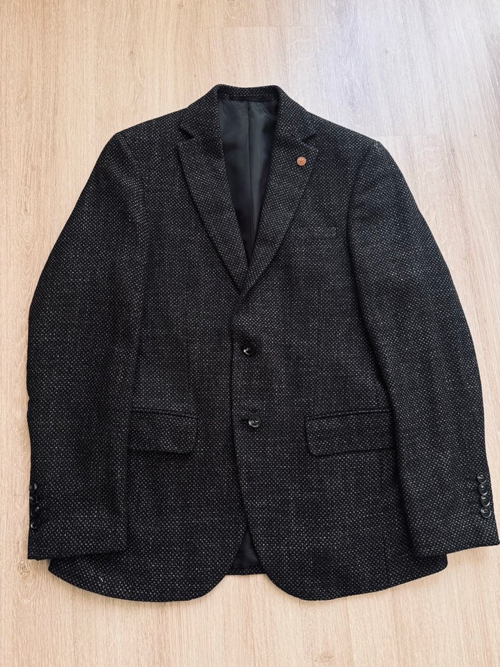 Erkek Gri Düğmeli Regular Fit Takım Ceket - Görsel 2