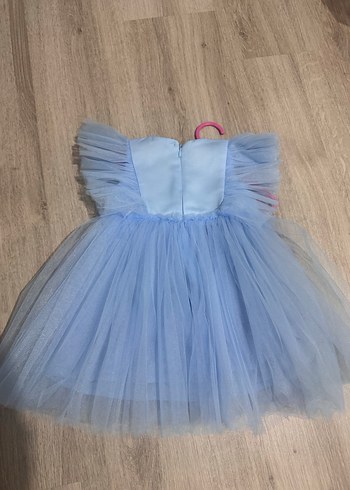 Kız Çocuk Mavi Fırfırlı Bohem Elbise - Görsel 4