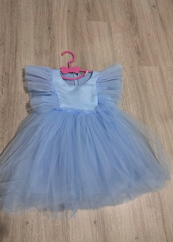 Kız Çocuk Mavi Fırfırlı Bohem Elbise - Görsel 2