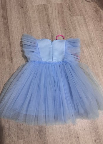 Kız Çocuk Mavi Fırfırlı Bohem Elbise - Görsel 3