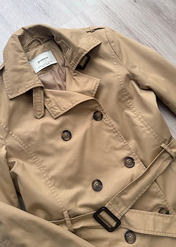 Bej Midi Kemerli Kadın Trençkot - Görsel 5