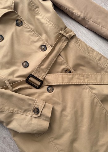 Bej Midi Kemerli Kadın Trençkot - Görsel 6