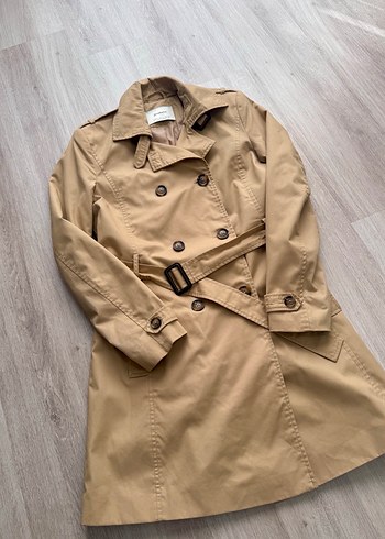 Bej Midi Kemerli Kadın Trençkot - Görsel 2