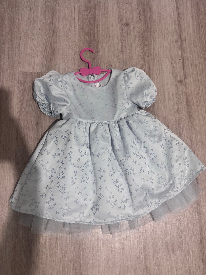 Mavi Dantel Detaylı Kız Elbisesi - Görsel 2