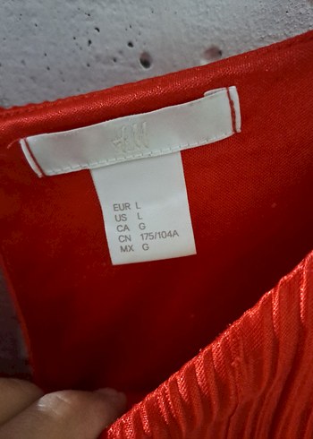 H&M Kırmızı Pileli Uzun Kollu Midi Tunik