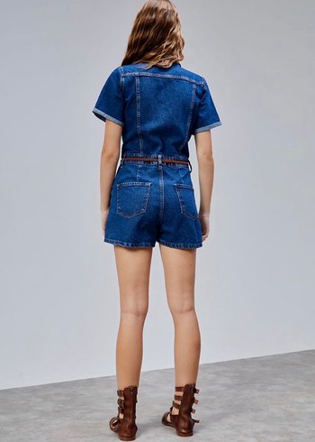 Zara Kısa Denim Tulum - Görsel 3