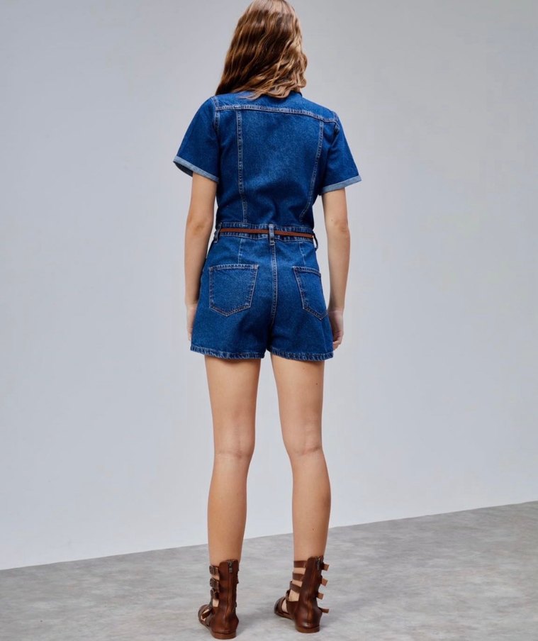Zara Kısa Denim Tulum - Görsel 3