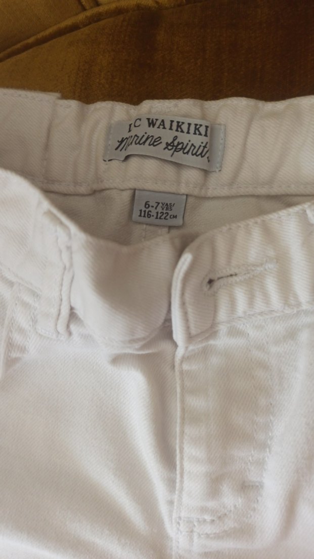 Beyaz Erkek Çocuk Pamuk Pantolon - Görsel 2