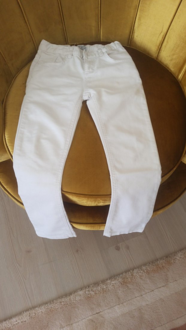 Beyaz Erkek Çocuk Pamuk Pantolon - Görsel 3