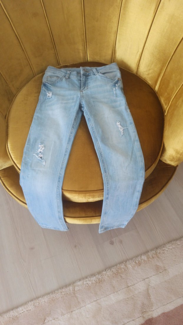 Kadın Gri Midi Boy İnce Kesim Denim Jean - Görsel 3
