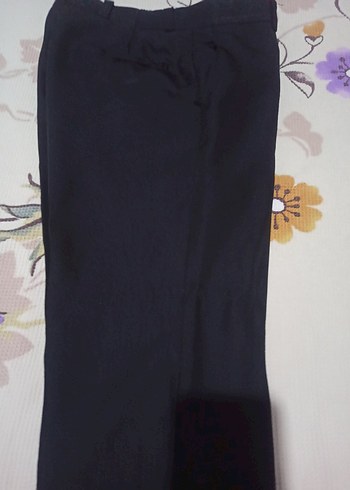 Siyah Kadın Kumaş Pantolon Pilili - Görsel 3