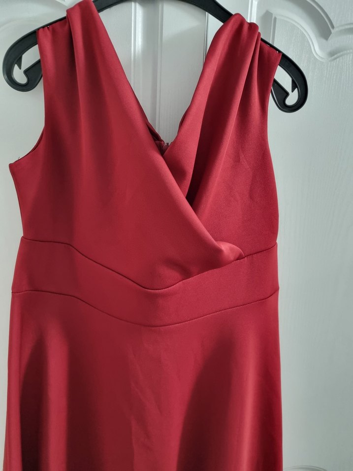 bordo midi elbise - Görsel 4