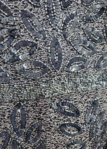 Lacivert Nakışlı Uzun Abiye Elbise - Görsel 6