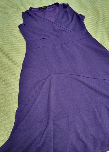 mor midi boy elbise - Görsel 3