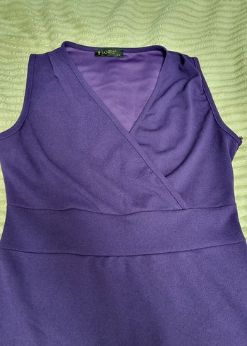 mor midi boy elbise - Görsel 4