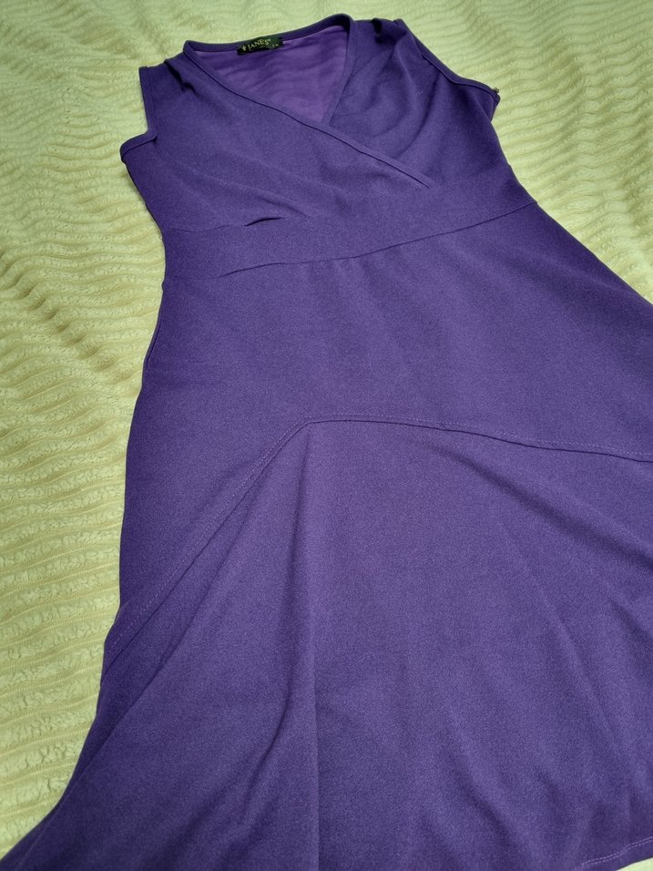 mor midi boy elbise - Görsel 3