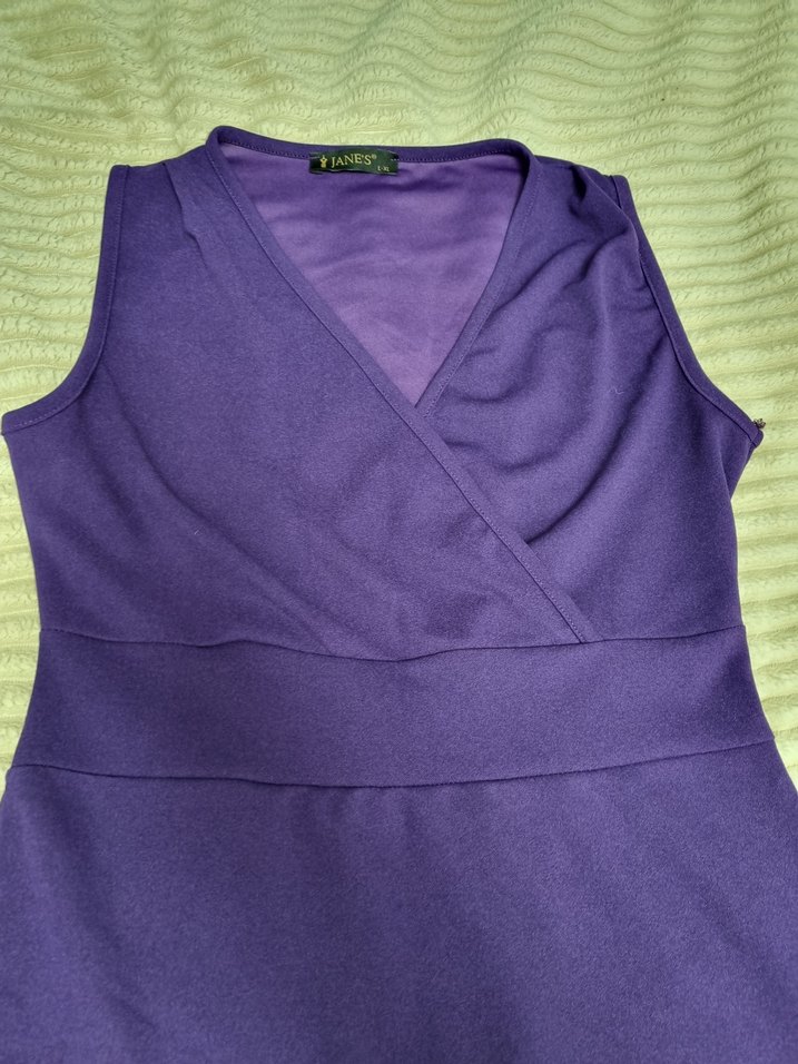 mor midi boy elbise - Görsel 4