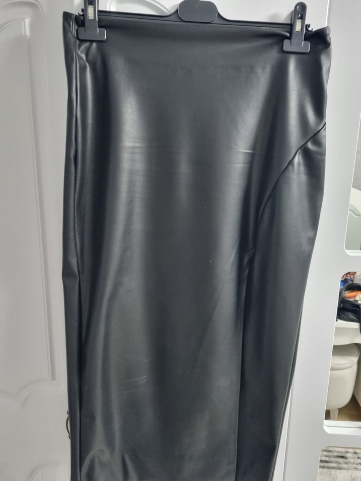 Siyah Deri Uzun Kalem Etek - Görsel 4