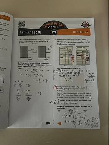 Beden Renk Bıyıklı Matematik Tyt İlk 12-Ayt İlk 10 Soru Matematik 30 Deneme