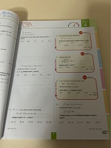 345 Yayınları Ayt Matematik Soru Bankası