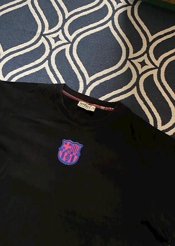 Etnik Desen Morrez x Barcelona Siyah Baskılı Erkek Tişört - Görsel 2