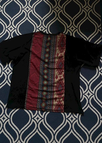 Etnik Desen Morrez x Barcelona Siyah Baskılı Erkek Tişört - Görsel 3