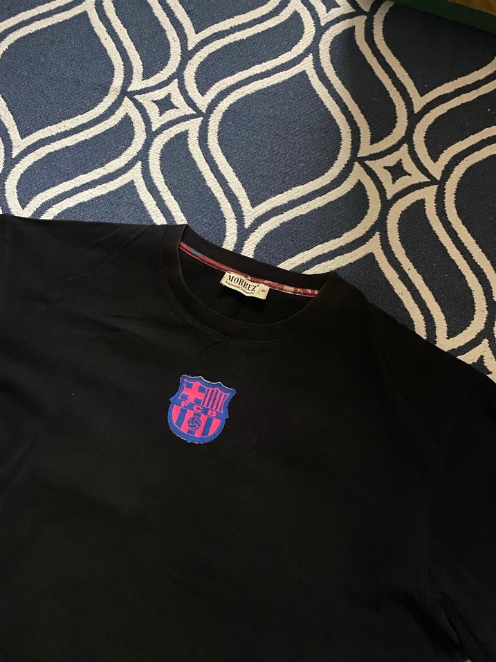 Etnik Desen Morrez x Barcelona Siyah Baskılı Erkek Tişört - Görsel 2