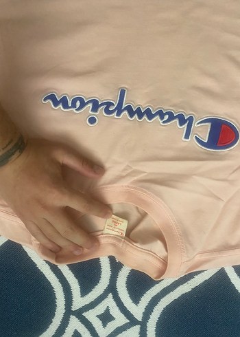 Pembe Champion Erkek Tişört, Kısa Kollu, Salaş - Görsel 5