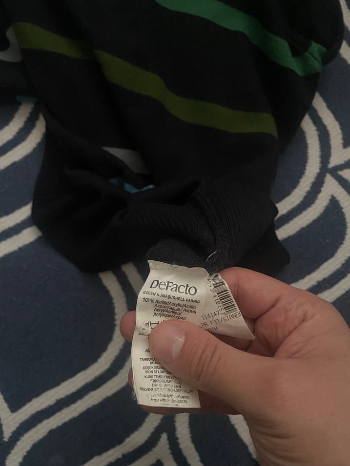 Erkek Çok Renkli Çizgili Triko Kazak - Görsel 2