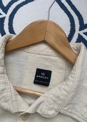 Bej Erkek Keten Gömlek, Uzun Kollu - Görsel 4