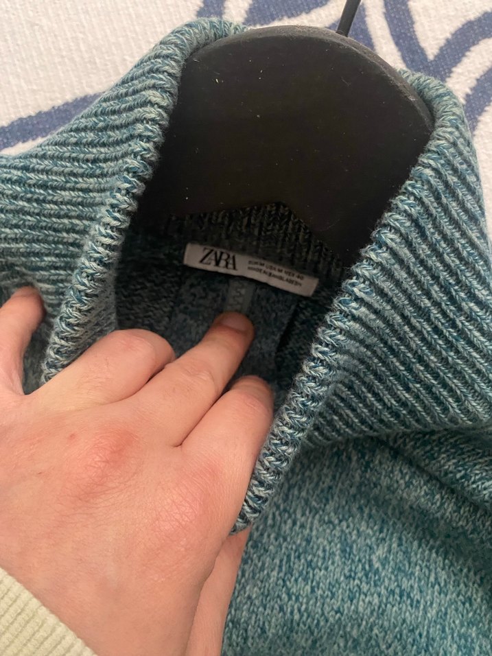 Zara Yarım Fermuarlı Yüksek Yaka Örgü Kazak - Görsel 4