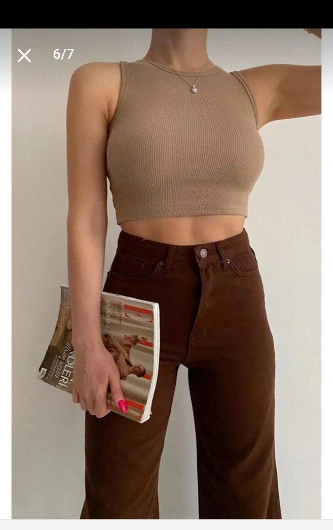 Kahverengi Kadın Boyfriend Pantolon - Görsel 2