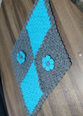 Gri ve Mavi El Yapımı Banyo Süngeri - Görsel 6