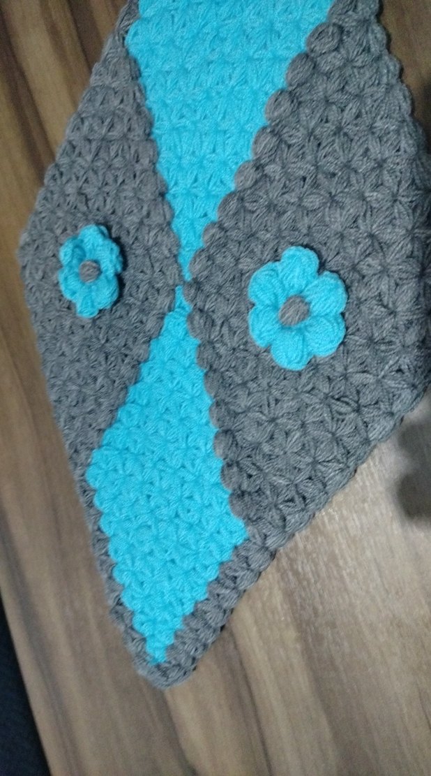 Gri ve Mavi El Yapımı Banyo Süngeri - Görsel 3