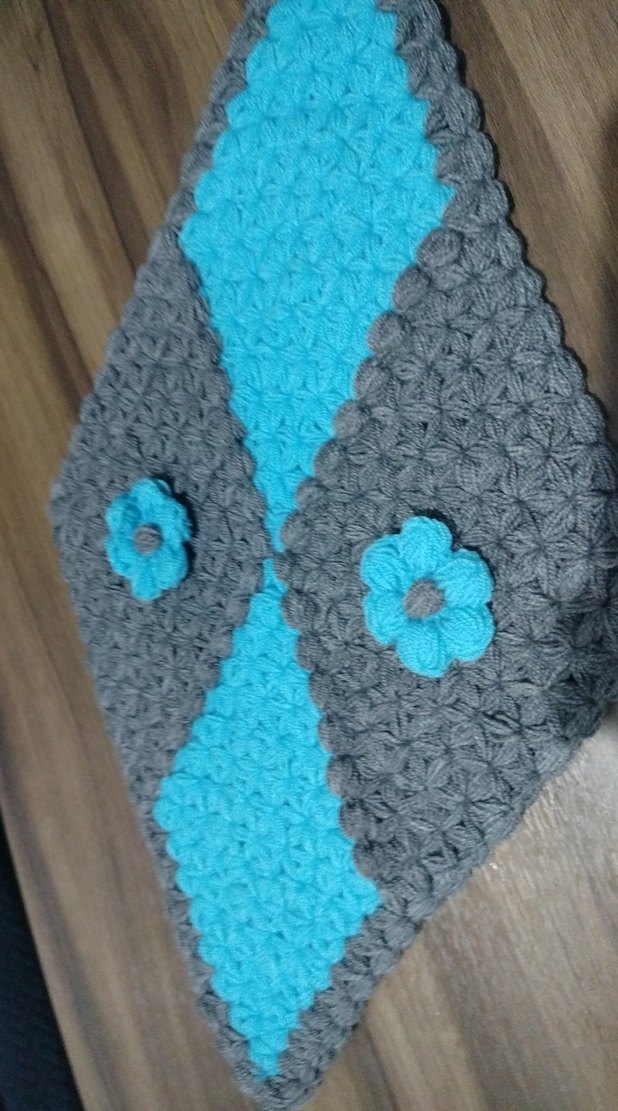 Gri ve Mavi El Yapımı Banyo Süngeri - Görsel 5