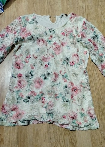 Çiçek Desenli Uzun Kollu Bohem Bluz - Görsel 2