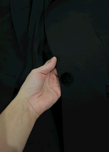 Adil Işık Kürk Detaylı Siyah Kadın Blazer Ceket