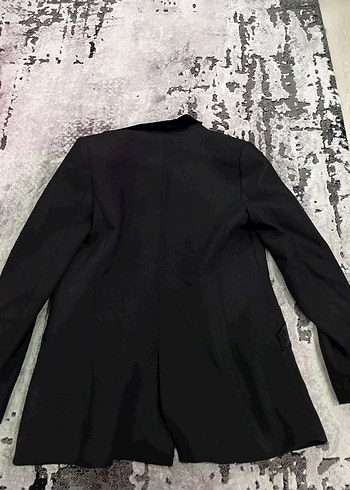 s Beden Kürk Detaylı Siyah Kadın Blazer Ceket