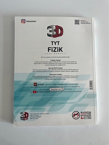  TYT FİZİK 3D SORU BANKASI