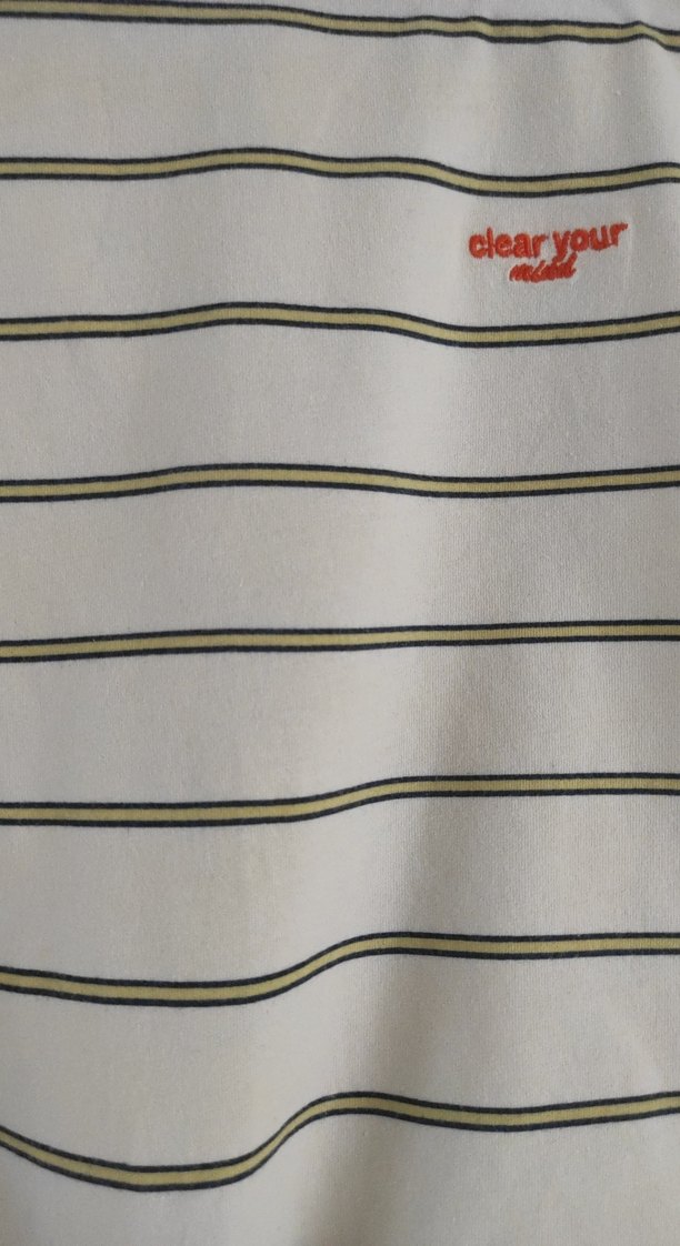 Kadin Bej Çizgili Kısa Kollu Crop Tişört - Görsel 3