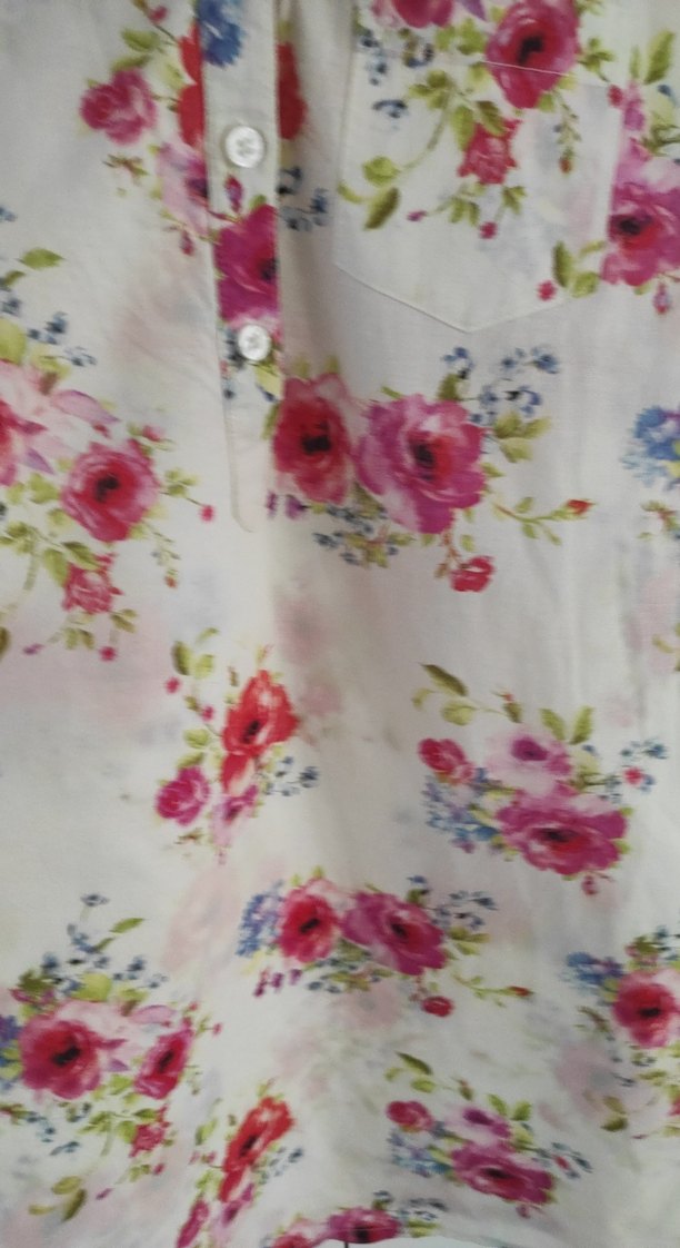 Çiçek Desenli V Yaka Düğmeli Kadın-Teen Gömlek - Görsel 3