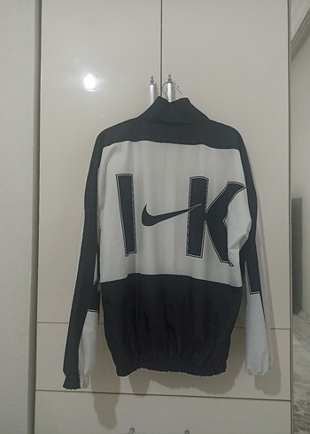 Nike Beyaz-Gri Fermuarlı Erkek-Kadın Yağmurluk - Görsel 3